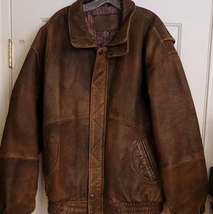 Vintage Men's Big and Tall 2XL Leather Coat Jacket FERRACCI